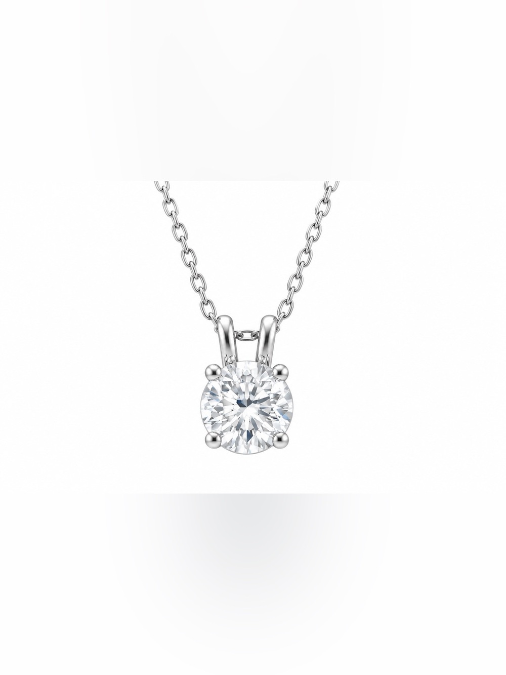 Luxury 925 Sterling Silver 1.0 Moissanite Diamond Pendant Necklace